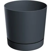 Spetebo Pflanzkübel Kunststoff Pflanzkübel mit Untersetzter rund - Ø 47 cm (Anzahl, 1 St., Stück), UV- und frostbeständig