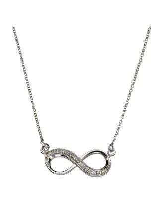 Zeeme Silber Halskette Silber 925 mit Unendlichkeitszeichen 45cm lang