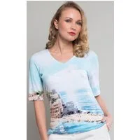 Passioni 3/4-Arm-Shirt mit Strand-Aquarelldesign