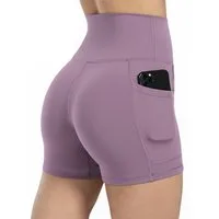 Smilodox Shorts Josie, High Waist Sportshorts enganliegend, Radlerhose Eingrifftaschen Elastischer Bund, Yogahose, Training Workout Freizeit Athleisure