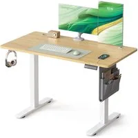 SONGMICS Schreibtisch Höhenverstellbarer elektrisch, 100/120/140/160/180 cm, USB-C-Anschluss, Memory-Funktion für 4 Höhen, mit Stoff-Organizer