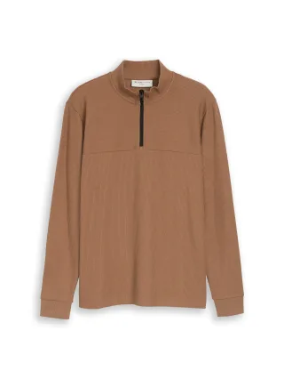 Denim Tom Tailor - Troyer Langarmshirt mit Reißverschluss malt brown - Gr. - XXL