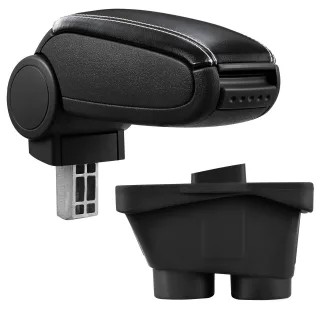 Armlehne Mittelarmlehne Leder Bezug Schwarz / Weiß für Peugeot 208 2012-