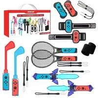 TUWENA 12 in 1 Switch Sport Zubehör Set Bundle für Nintendo Switch & OLED Controller (12 St)