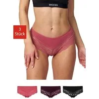 SNOCKS Hipster Panties Damen Unterhose (3-St) mit Spitze, bequem und elegant