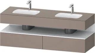 Duravit Qatego Einbauwaschtisch mit Konsolenwaschtischunterbau Basalt Matt 1600x550x600 mm - QA47970 QA4797018430000