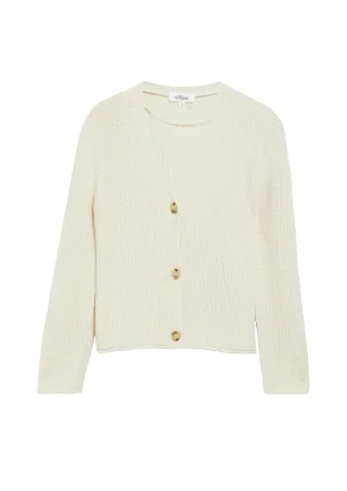 s.Oliver - Strickjacke creme - Gr. - 36