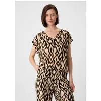 comma Blusentop Bluse Bluse mit All-over-Print und V-Ausschnitt