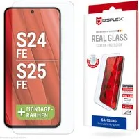 Displex Displayschutzglas Real Glass Screen Protector für Samsung Galaxy S24 FE, Samsung Galaxy S25 FE, Displayschutzfolie, Schutzfolie, Bildschirmschutz, kratz- & stoßfest