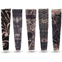 Kostümheld® Kostüm 5x Tattoo Ärmel Nylon Tattoo Sleeve Armstrumpf - Fasching / Halloween, Schnell überzuziehen