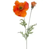 Kunstblume Künstlicher Mohn ca 62cm, Wiesenblume Wiesenmohn Mohnblume ORANGE, Gasper