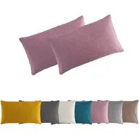 MOON Heimtextilien Kissenhülle 2er Pack Kissenbezug versch. Größen Polyester Reißverschluss Moon, Leinen-Optik