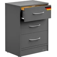 Casaria Nachttisch Eloise (1-St), mit LED 3 Schubladen Kabelführung Wandbefestigung Boxspringbett