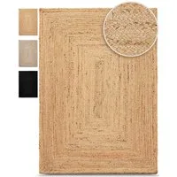 carpetfine Teppich Nele Juteteppich Naturfaser, rechteckig, Höhe: 6 mm, geflochtener Wendeteppich aus 100% Jute, quadratisch und als Läufer