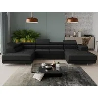 Sofnet Wohnlandschaft Caris U, mit Schlaffunktion und zwei Bettkästen, Ecksofa mit einstellbare Kopfstützen, Schlafsofa, U-form Couch