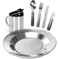 normani Geschirr-Set Camping-Geschirrset 8-Teilig (4-tlg), 1 Personen, Edelstahl, Camping Geschirr Essgeschirr Outdoor Besteck Kochgeschir