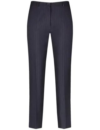 GERRY WEBER Collection - Hose mit feinen Streifen blau - Gr. - 42