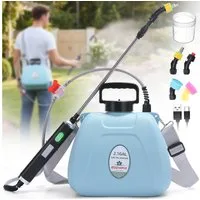 Insma Drucksprühgerät 8L Elektrisches Gartensprühgerät mit 4 verstellbaren Sprühdüsen, Akku-Drucksprühgerät mit 6 Sprühmodi und Schultergurt