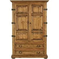 WOLF MÖBEL Kleiderschrank MEXIKO Schrank mit 2 Schubladen/ 2 Einlegeböden (119x57x188)