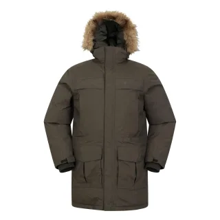 Mountain Warehouse Herren Antarctic Extreme wasserdichte Daunenjacke (dunkles Khaki)