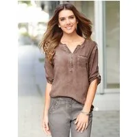 Sieh an! Klassische Bluse Tunika 3/4-Arm