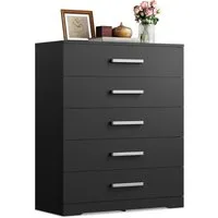 WLIVE Kommode mit 4/5 Schubladen, Moderne Schubladenkommode (Packung, Modernes Sideboard mit 5 Schubladen und 4 Fächern, Breite 75 cm), Vielseitiger Schubladenschrank für Schlafzimmer, Flur & Kinderzimmer