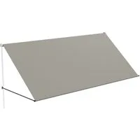 FIVMEN Markise Fallarmmarkise, Grau, UV-Schutz für Balkon & Fenster Aluminiumrohre und 100% Polyestergewebe mit wasserdichter Beschichtung