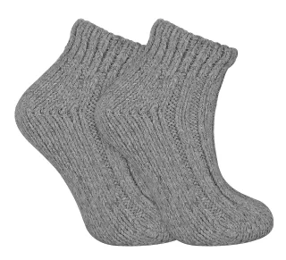 Sock Snob Damen-Stiefelettensocken aus grober, gerippter Wolle mit niedrigem Schnitt