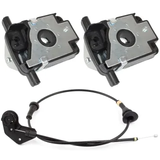 2x Motorhaubenschloss Motorhaube Haubenschloss Schloss Seilzug 51238203859 + 51238208442 für BMW 3er E46 ab 1997-2007