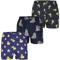 HAPPY SHORTS Boxer Print Sets (3-St) Unterhose Unterwäsche Loungewear