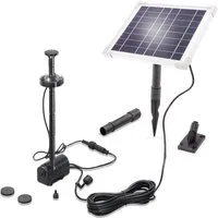esotec Solarpumpe 6/220 Teichpumpen-Set 220l/h, Akku, LED-Licht, Solarmodul 6Wp 101932 (Komplettset)
