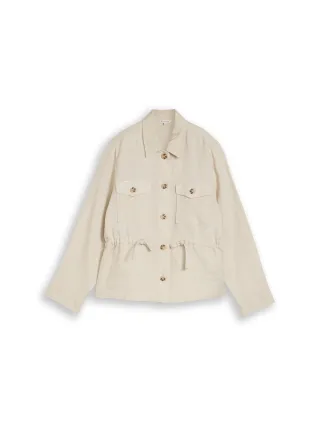 Tom Tailor - Regular Fit Jacke mit Leinenanteil sand stone beige - Gr. - 38