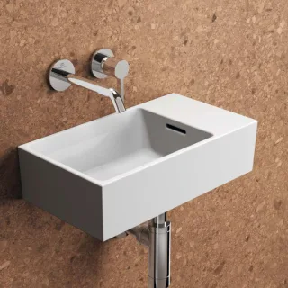 Ideal Standard Extra Hand-Waschtisch T392201 45x25x15cm, Hahnbank rechts, mit Überlauf, ohne Hahnloch, weiß