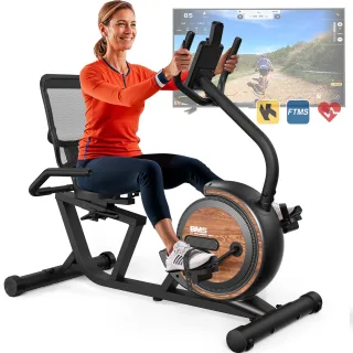 [EU Direct] Bominfit BM5 Magnetic Recumbent Exercise Bike - Ultra-Quiet 4KG Flywheel, Perfect Gift for Seniors & Rehab,1