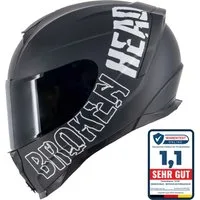 Broken Head Motorradhelm BeProud Sport Black (Mit Schwarzem Visier), Hochwertiges Design