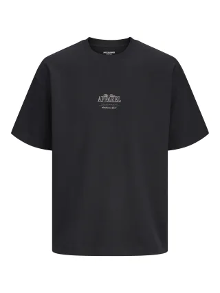 JACK&JONES - JJEBARRON STUDIO TEE SS O-NECK SN Schwarz - Gr. - XL