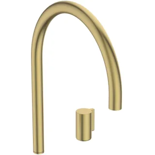 Ideal Standard Waschtischarmatur hoher Auslauf Solos ohne Ablaufgarnitur, rund Brushed Gold, A7830A2 A7830A2