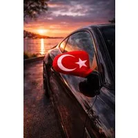 kochmaster Flagge Türkei Auto-Spiegelflagge 2er Set (2-St)