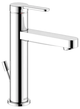 Keuco Waschtischarmatur 130 IXMO 59501, mit Ablaufgarnitur Flat, Rosette rd. verchromt , 5950101300 59501013001