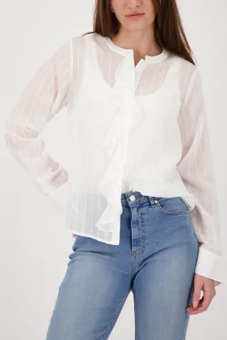 monari - Bluse mit Volants off-white - Gr. - 40