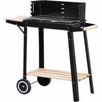 Kynast Holzkohlegrill Excklusiv Grillwagen Grill-Wagen, 5-fach höhenverstellbares Grillrost, 2 Räder