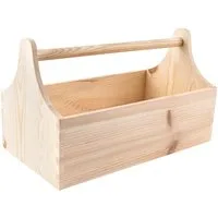 Creative Deco Werkzeugkoffer Werkzeugkasten aus Holz 34 x 18 x 20,5 cm Werkzeugkiste Toolbox