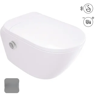 Neuesbad Serie 600 Wand-WC + AUTOMATIC und WARM WC-Sitz NB1DECSSD6ZPW1