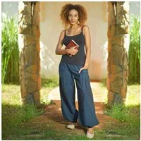 virblatt Pumphose Haremshose Damen, Baumwolle, Yogahose Damen Aladinhose Pluderhose weicher Lycra Bund