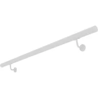 V2Aox Handlauf Edelstahl Handlauf Treppengeländer Wandhandlauf 50 - 200 cm Weiß, 60 cm Gesamtlänge