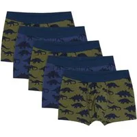 bonprix Boxershorts (Packung, 5-St) sportlicher Schnitt, mit breitem Bund, mit Dino-Print, 5er-Pack