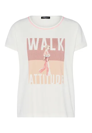 FRANK WALDER - Shirt CASUAL mit Frontprint pink lavender/tangerine/ecru - Gr. - 44