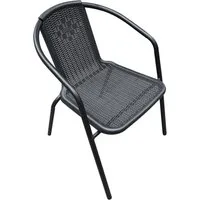 dasmöbelwerk Gartenstuhl Stapelstuhl Ibiza Gartenstuhl Bistrostuhl Armlehnstuhl Schwarz (1 St), Stapelbarer Gartenstuhl