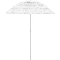 furnicato Sonnenschirm Hawaii-Strandschirm Weiß 160x180 cm mit UV-Schutz und Kippmechanismus