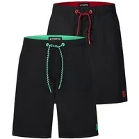 riverso Badeshorts Herren Badehose RIVDavid Regular Fit (2-St) Sportshorts mit Kordelzug